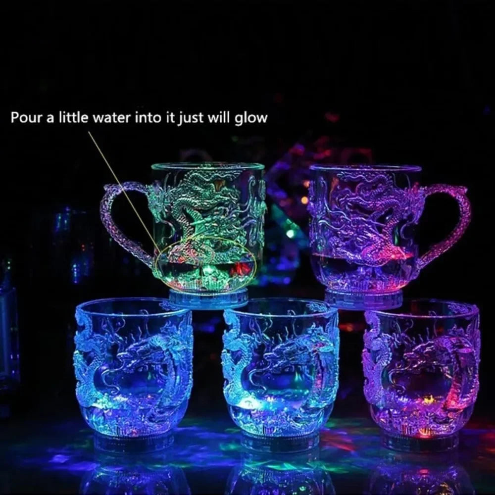 Colour Changing Luminous LED Dragon Mug - Water Activated Lights for Beer, Coffee, Milk, Tea, Wine, Whiskey - Creative Travel Gift