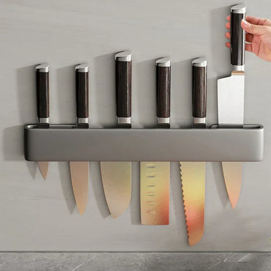 Stainless Steel Knife Holder - Multi-Function Shelf