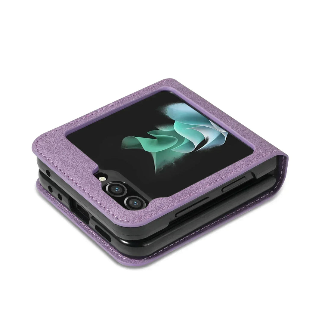 Leather Wallet Case for Flip Series Smartphones