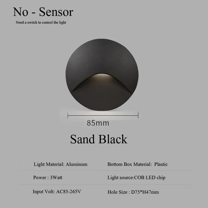 Modern Waterproof IP65 LED Recessed Wall Lamp for Outdoor Lighting - 3W Embedded Step & Staircase Balcony Portal Light
