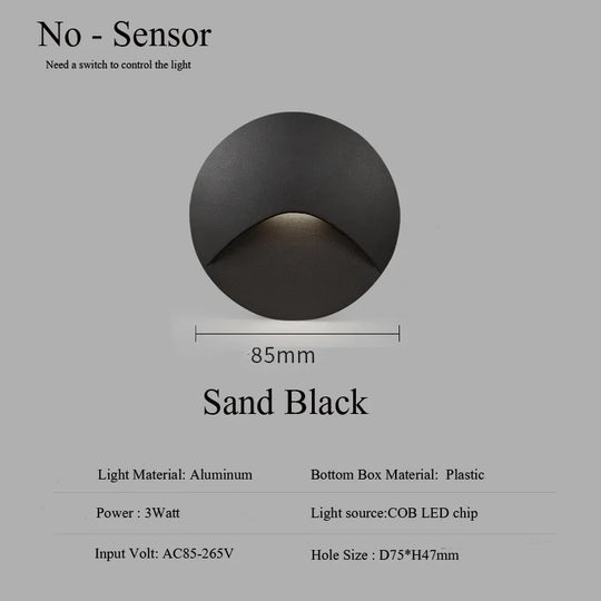 Modern Waterproof IP65 LED Recessed Wall Lamp for Outdoor Lighting - 3W Embedded Step & Staircase Balcony Portal Light