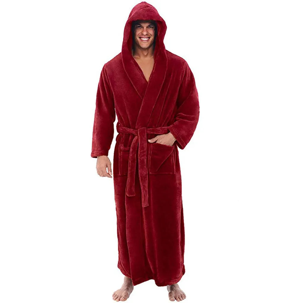 Cozy Hooded Bathrobe for Men