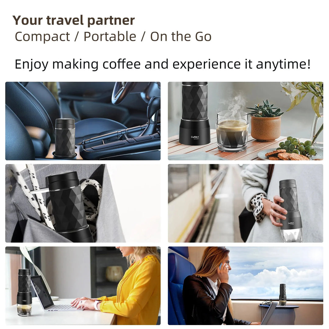 Portable Espresso Machine – Hand Press Coffee Brewer for Capsule & Ground Coffee, Perfect for Travel and Picnics
