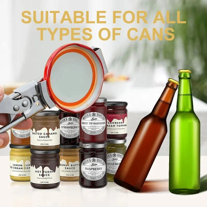 Adjustable Stainless Steel Bottle Opener | Non-Slip Design | New Kitchen Gadget
