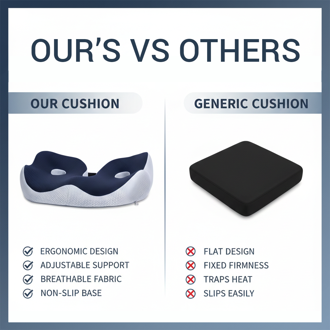 Seat Cushion - Adjustable Inserts - Memory Foam
