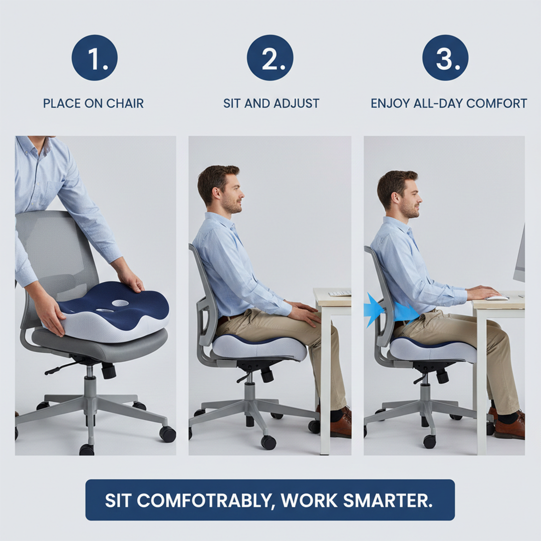 Seat Cushion - Adjustable Inserts - Memory Foam
