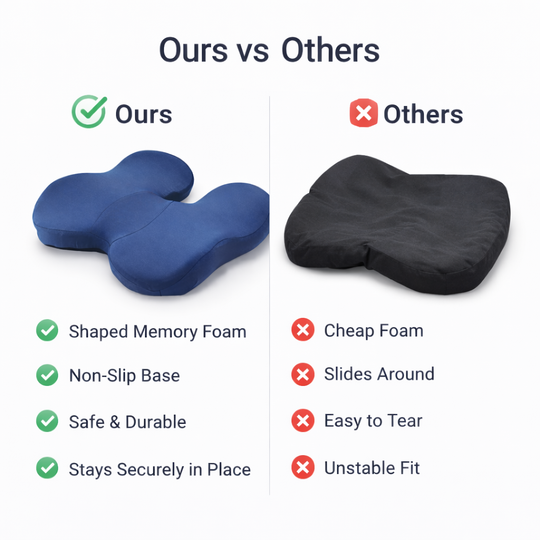 Seat Cushion - Memory Foam - Ergonomic Shape
