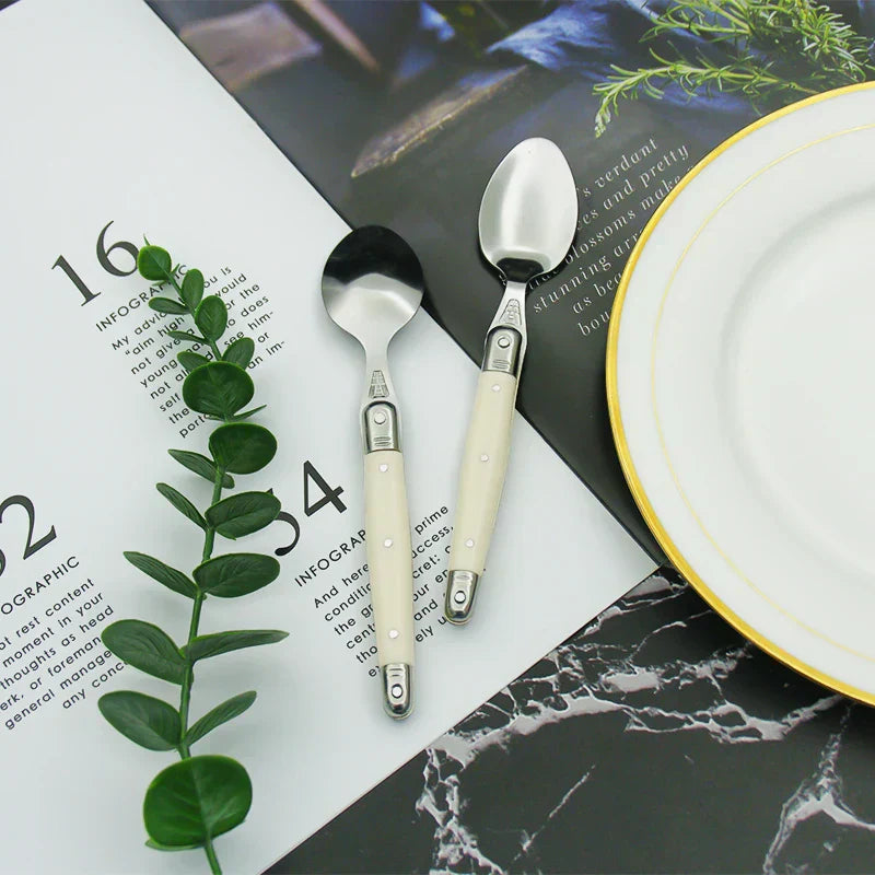 Ivory Elegance – Luxury Laguiole Cutlery Set with Timeless Style