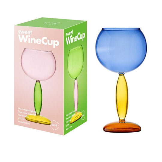 3-Colour Borosilicate Glass Wine Glass