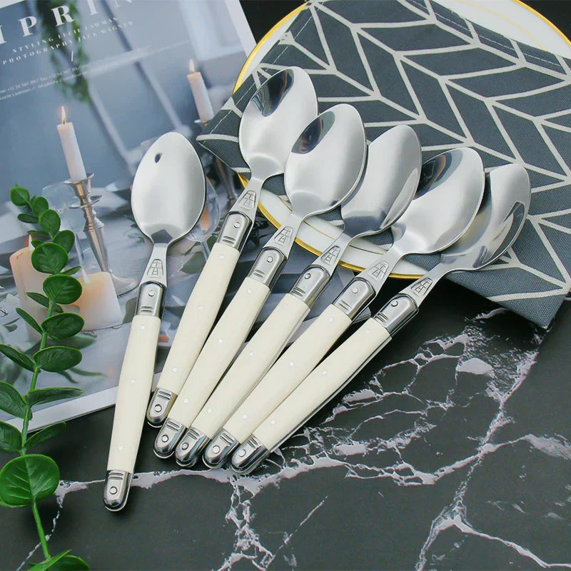 Ivory Elegance – Luxury Laguiole Cutlery Set with Timeless Style