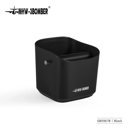 0.9–1.2 l Espresso Knock Box with Detachable Knock Bar, Non-Slip Base, Square Coffee Grounds Waste, Barista Desktop Accessories