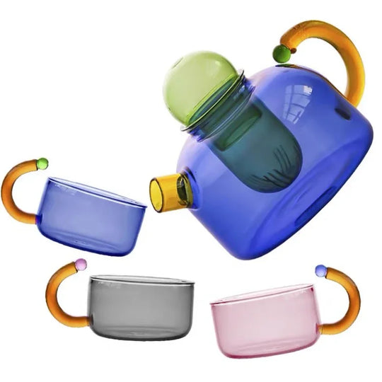 Vintage Colourful Glass Teapot