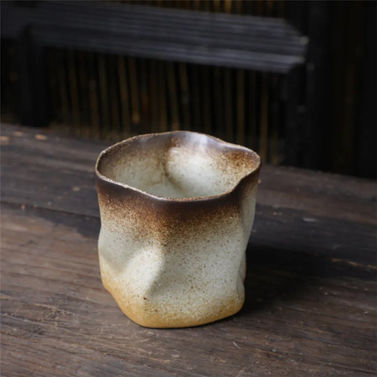 Irregular Twisted Shape Cup 9.47 Ounces/280 ml Ceramic Coffee Tea Cup Without Handle - Polychromatic Creative Ceramic Mugs - Retro Coffee Mugs