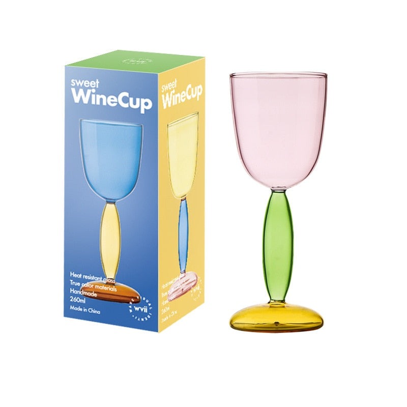3-Colour Borosilicate Glass Wine Glass