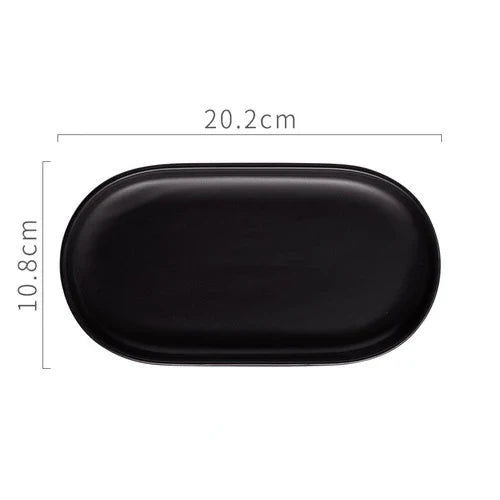 Norse-Inspired Ceramic Marble Oval Tray for Jewelry Storage, Accessories, Soap Holder, and Bathroom Decoration with Golden Wave Design
