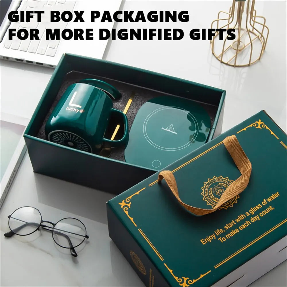 Smart Ceramic Mug Heater Coaster with Thermostat | Electric Mug Set for Coffee, Milk, and Tea Heating | Ideal Home and Office Gift