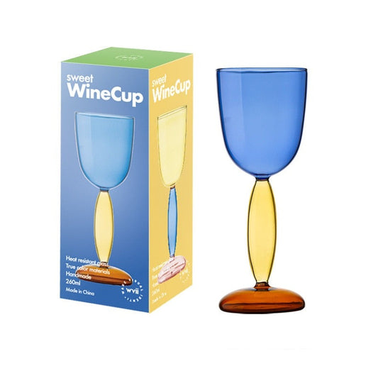3-Colour Borosilicate Glass Wine Glass