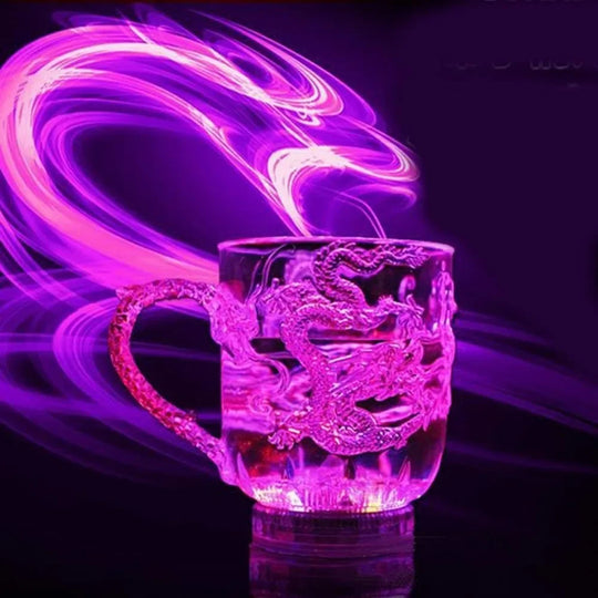 Colour Changing Luminous LED Dragon Mug - Water Activated Lights for Beer, Coffee, Milk, Tea, Wine, Whiskey - Creative Travel Gift
