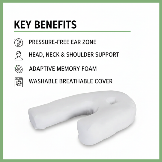Side Sleeper Pillow - Ear Hole - Memory Foam
