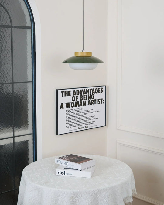 Pendant Lamp - Metal Shade - Wooden Accent - Luvonic