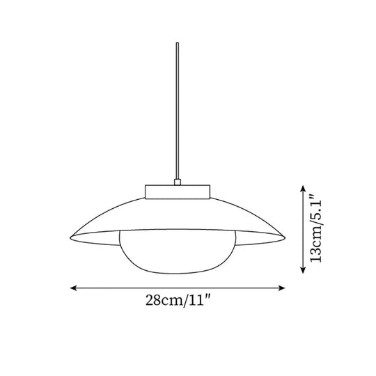 Pendant Lamp - Metal Shade - Wooden Accent - Luvonic