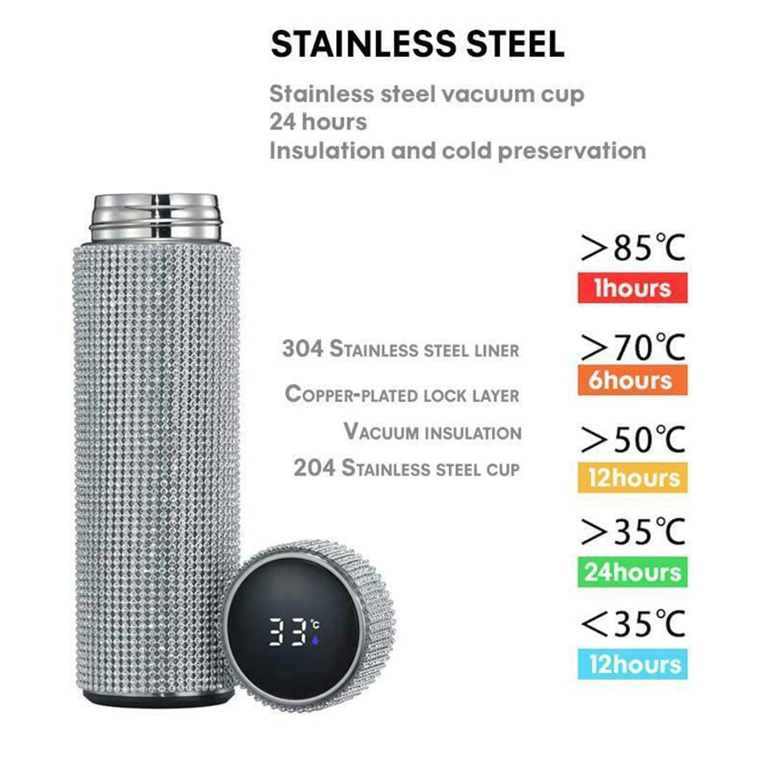 Smart Bottle Thermos | Temperature Display Zirconia Vacuum Bottle 500 ML