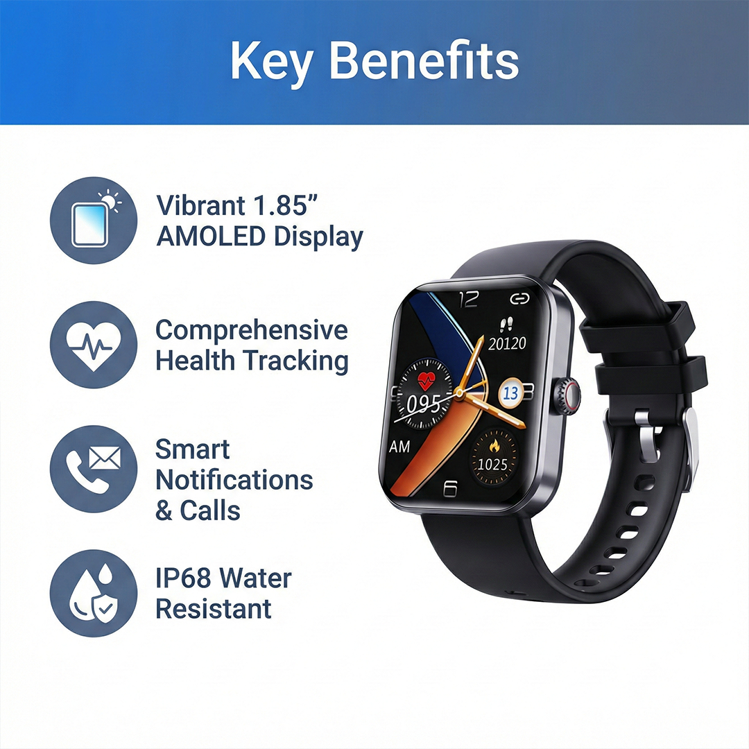 Smartwatch - AMOLED Display - Health Tracking