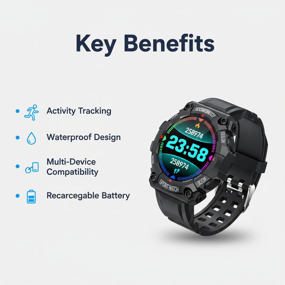 Smartwatch - Fitness Tracking - Waterproof Design