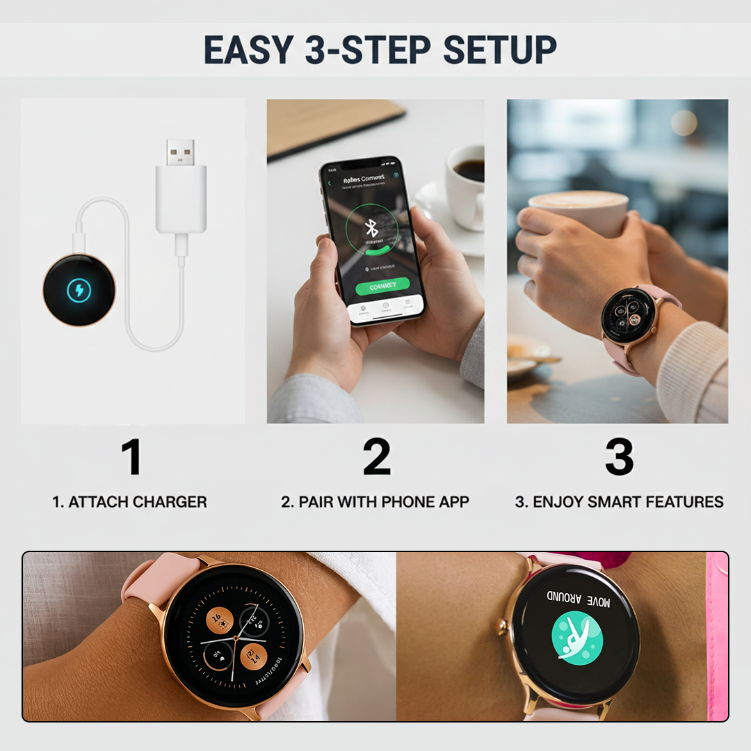 Smartwatch - Round Screen - Silicone Strap