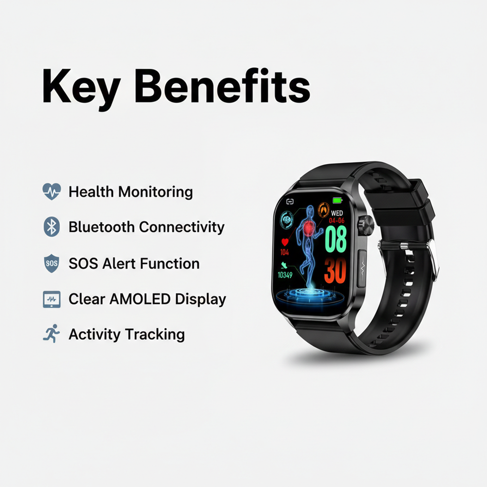 Smartwatch - Senior Friendly - Health Monitoring