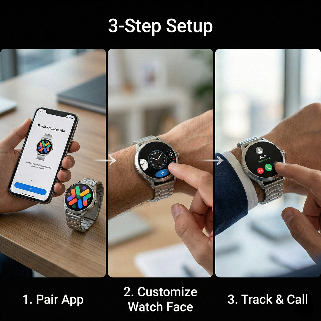 Smartwatch - Silver Metal - AMOLED Display
