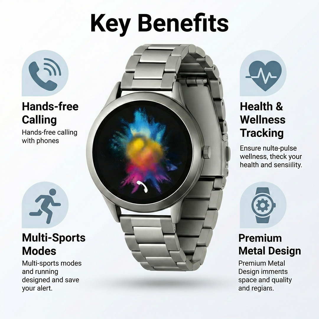 Smartwatch - Silver Metal - AMOLED Display