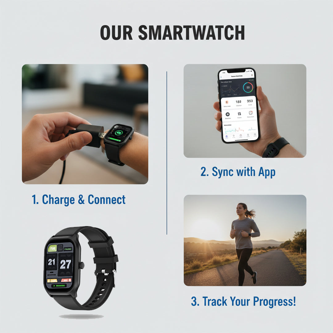 Smartwatch Tracker - Large Display - Activity Monitoring