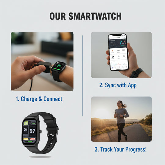 Smartwatch Tracker - Large Display - Activity Monitoring