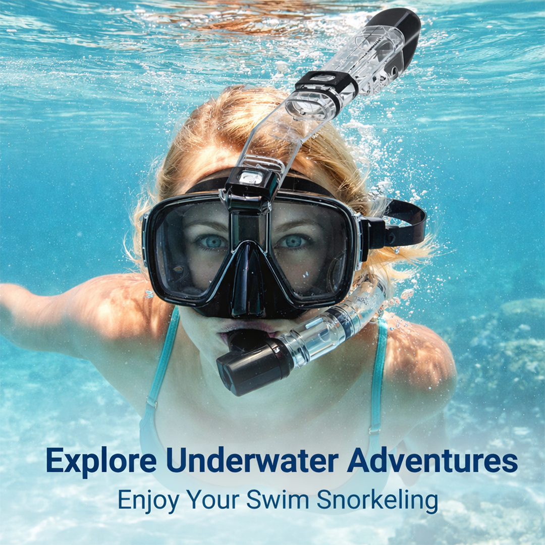 Snorkelling Mask - Top Tube - Adjustable Strap