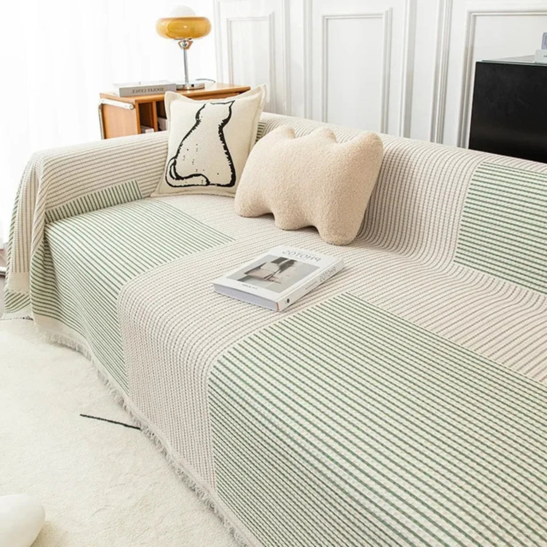 Sofa Throw Blanket - Scandinavian Design - Tassel Edge