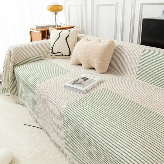 Sofa Throw Blanket - Scandinavian Design - Tassel Edge