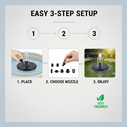 Solar Fountain Pump - Floating Design - Pond Use