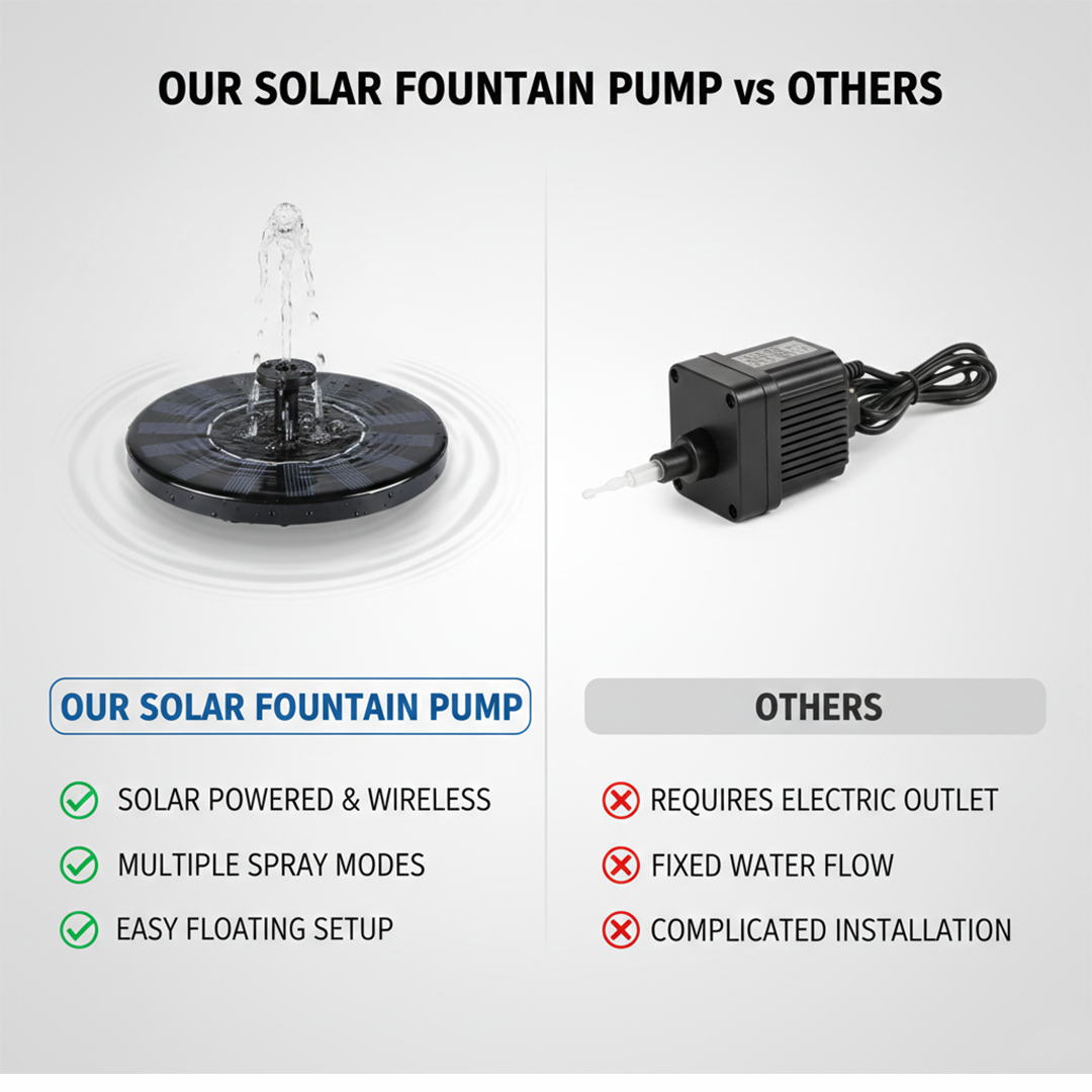 Solar Fountain Pump - Floating Design - Pond Use