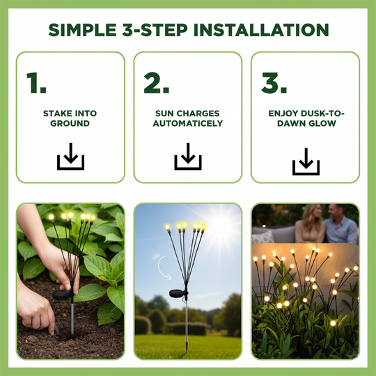 Solar Garden Lights - Firefly Style - Outdoor Stakes