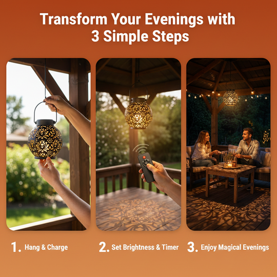Solar LED Pendant Light for Outdoor Spaces