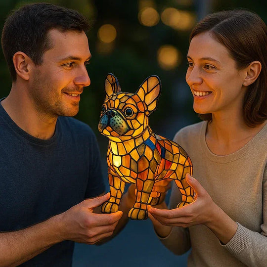 Stained Glass Lamp - Dog Design - Table Lamps - Luvonic