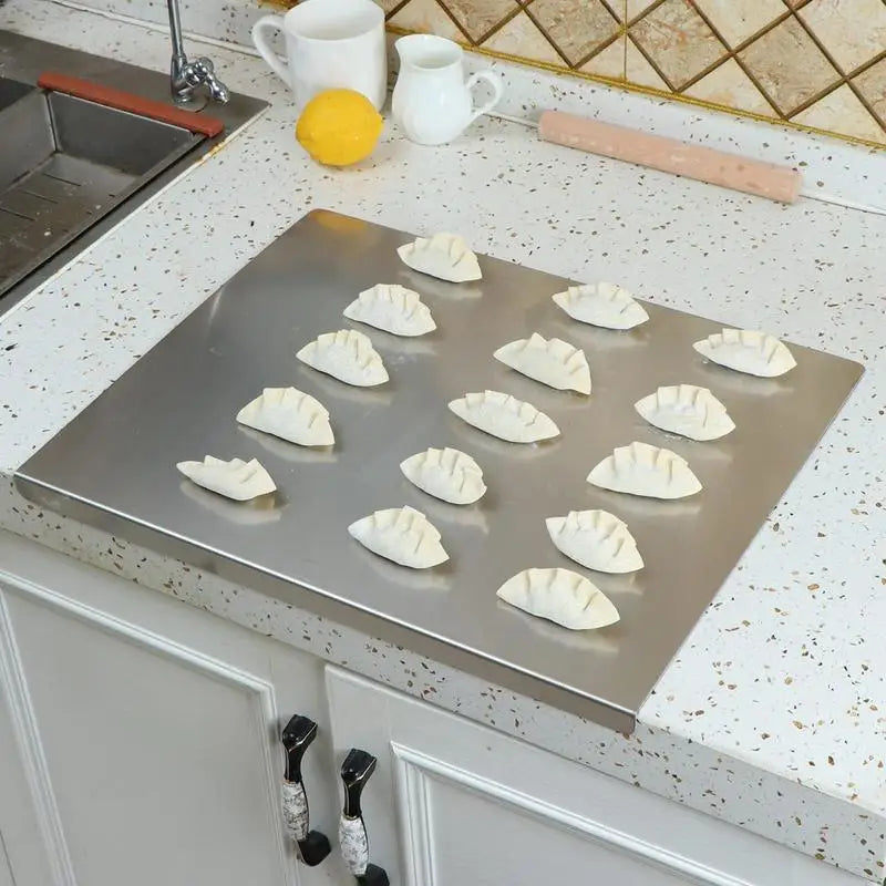Hygienic Stainless Steel Cutting Board with Non-Slip and Sleek Edge Design