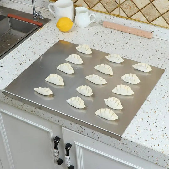 Hygienic Stainless Steel Cutting Board with Non-Slip and Sleek Edge Design