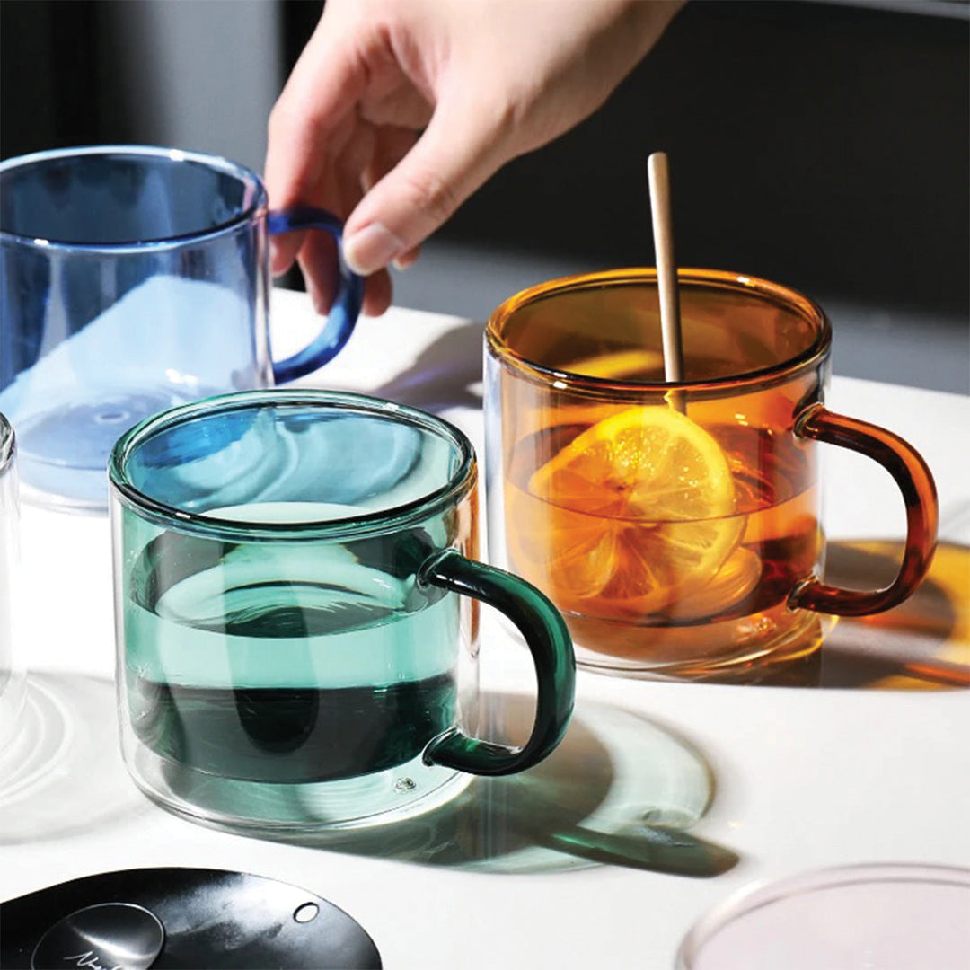 Tinted Glass Mug for Hot Beverages