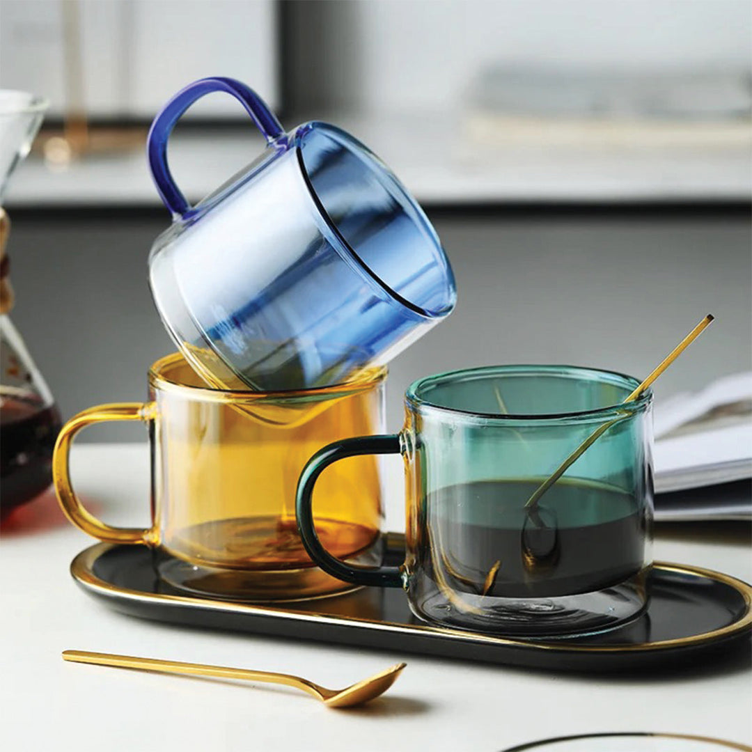 Tinted Glass Mug for Hot Beverages