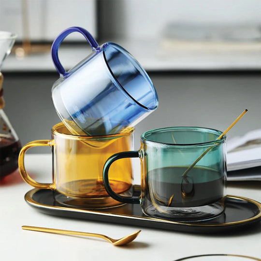 Tinted Glass Mug for Hot Beverages