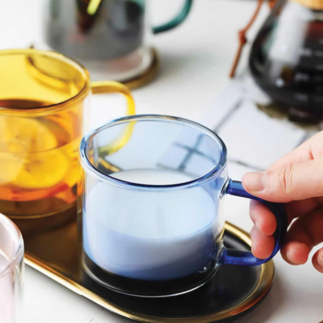 Tinted Glass Mug for Hot Beverages