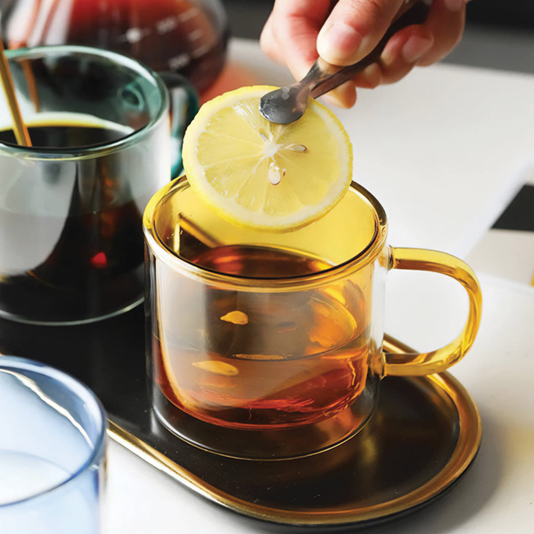 Tinted Glass Mug for Hot Beverages
