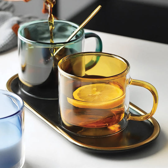 Tinted Glass Mug for Hot Beverages